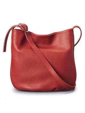 Shinola Crossbody - Mini Birdy Hobo Bag in Red Coral Leather, Like New